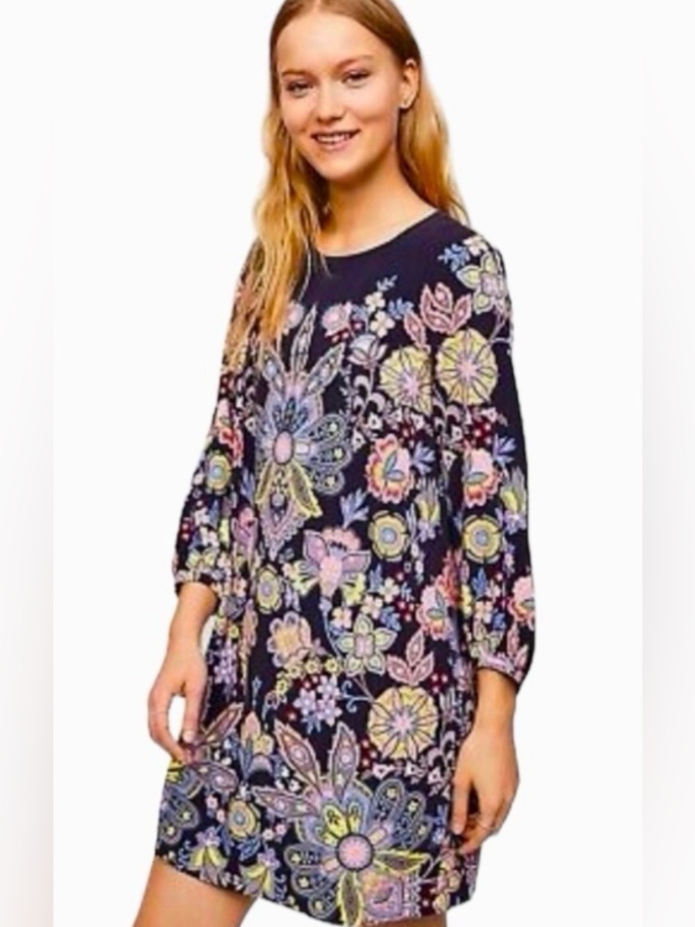 Ann Taylor Loft Printed Colorful Shift Dress